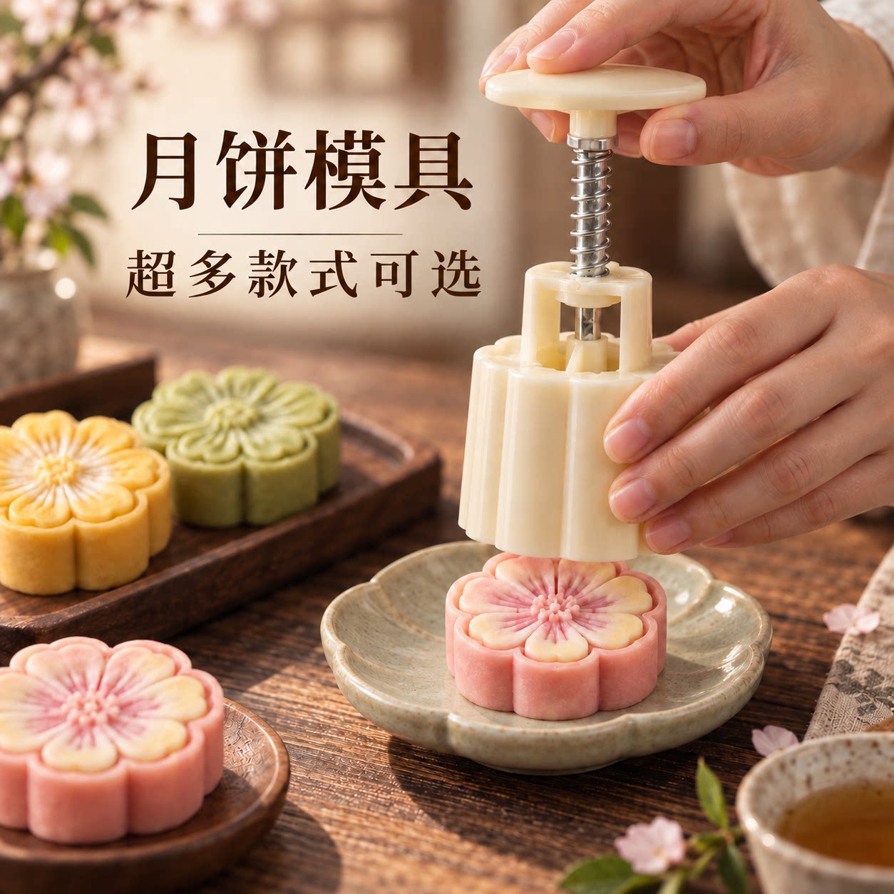 月饼绿豆糕糕点烘焙模具2026新款磨具压花手压式家用冰皮点心造型