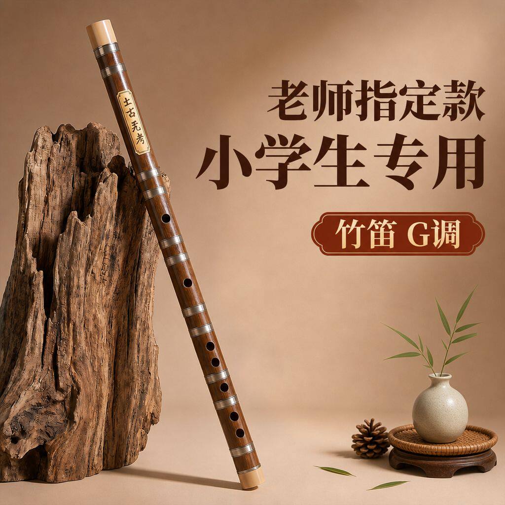 苦竹长笛G调儿童初学者入门演奏级古风笛子竖笛学生竹笛乐器专业