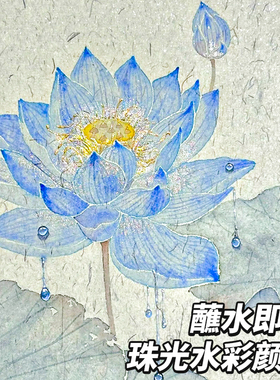 珠光水彩固体不透明彩绘颜料画画敦煌工具故宫套装美术生专用国画仙粉膏36色便携式分装盒水粉闪金白色调色盒