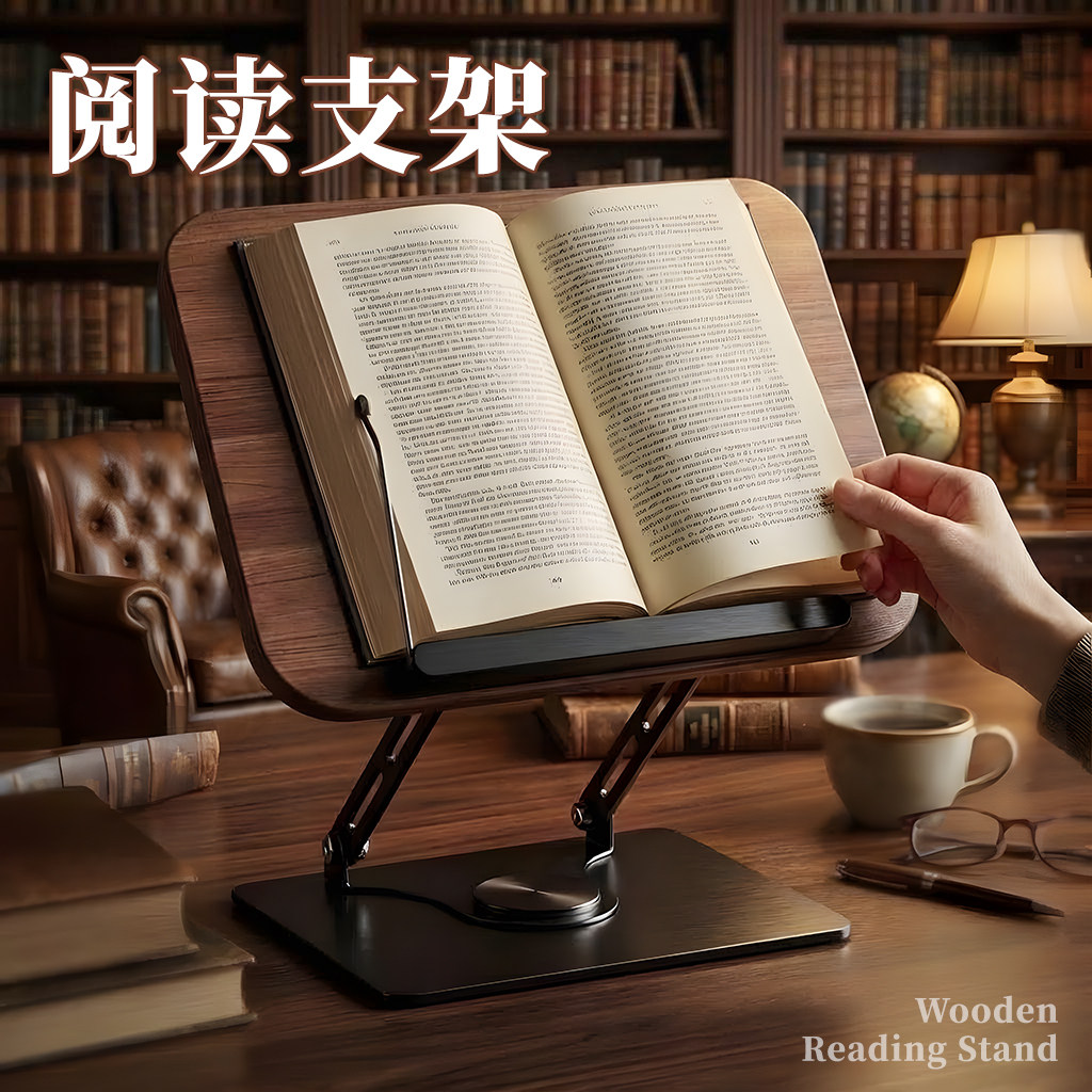 书架桌面成人阅读架读书支架桌面可旋转看书多功能升降胡桃木阅读架阅读床上看书神器书立架学习书夹书桌书架,文具电教/文化用品/商务用品,书立,淘宝优惠券,粉丝福利购,淘宝优惠卷