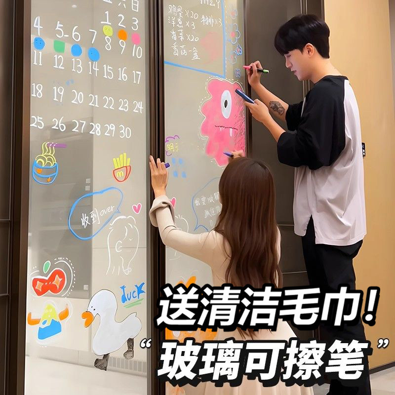 陶瓷玻璃笔可擦笔厨房门留言板写在玻璃上的笔玻璃门改造专用阳台节日装饰涂鸦镜子珐琅板氛围绘画画笔易擦图片