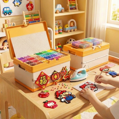 拼豆豆手工diy材料包全套玩具