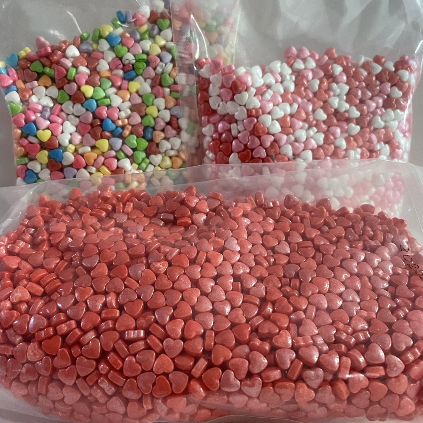 6mm彩色爱心500g蛋糕装饰糖珠