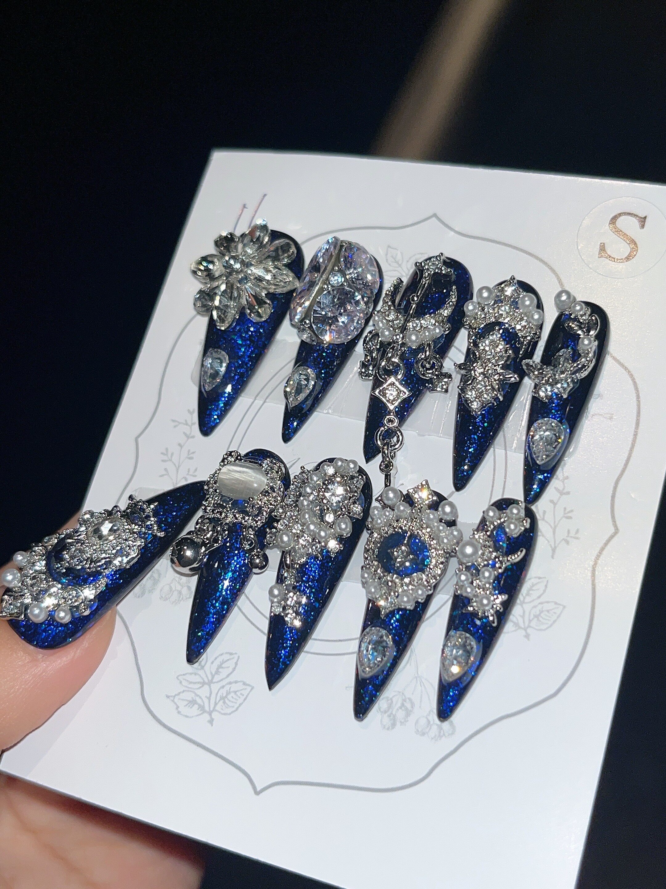 A32爆闪北海蛊王苗疆长尖高级美甲成品纯手工可拆卸穿戴甲,彩妆/香水/美妆工具,穿戴甲/甲片,淘宝优惠券,粉丝福利购,淘宝优惠卷