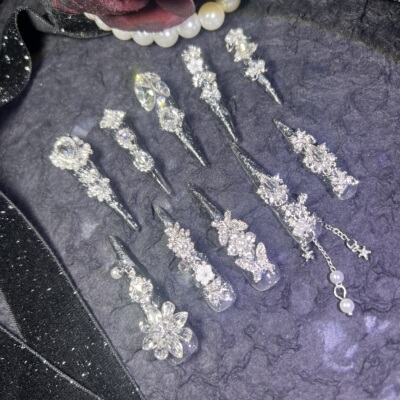 【A10】超长54mm爆闪欧美长尖美甲哥特女王