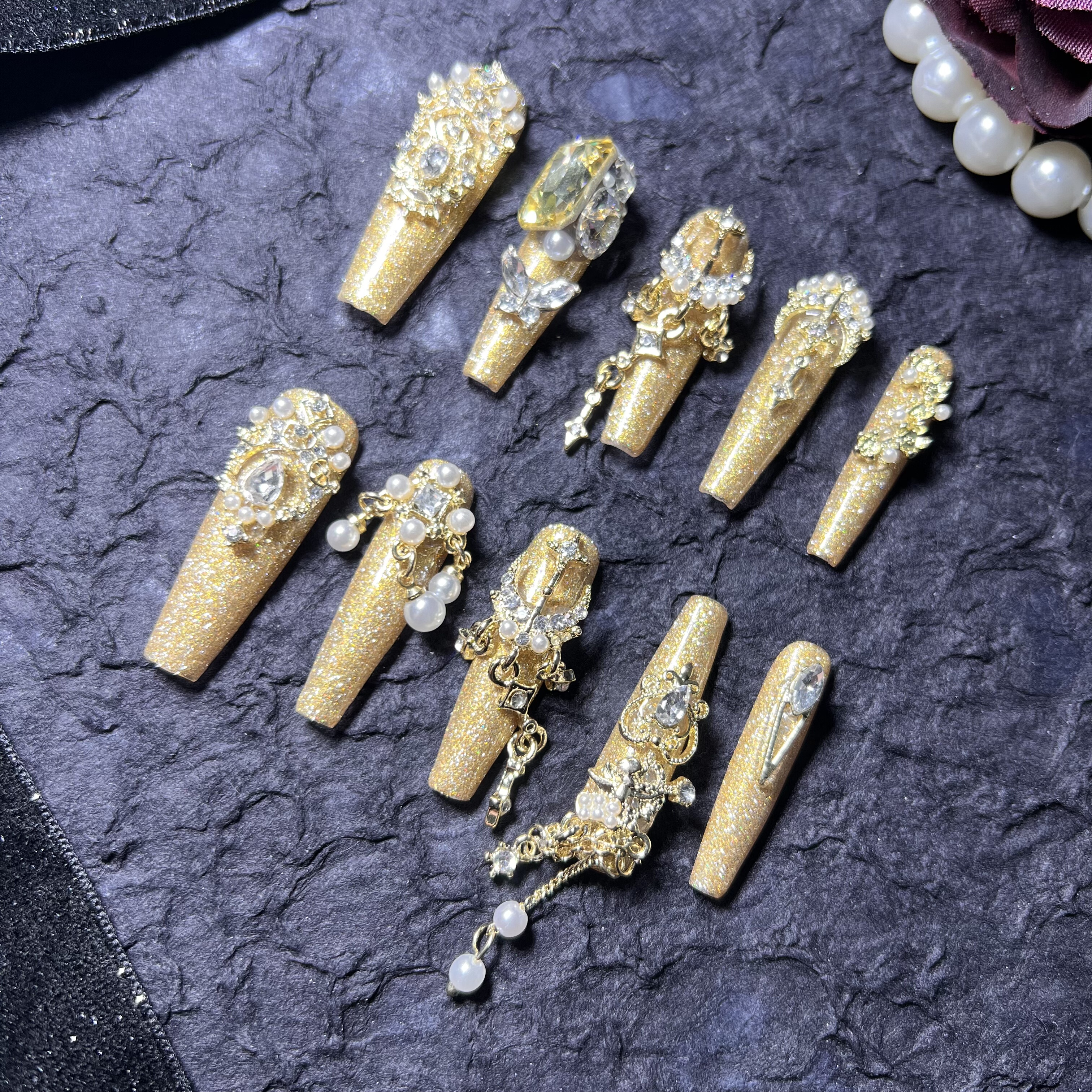 【130】爆闪纯手工穿戴甲,彩妆/香水/美妆工具,穿戴甲/甲片,淘宝优惠券,粉丝福利购,淘宝优惠卷