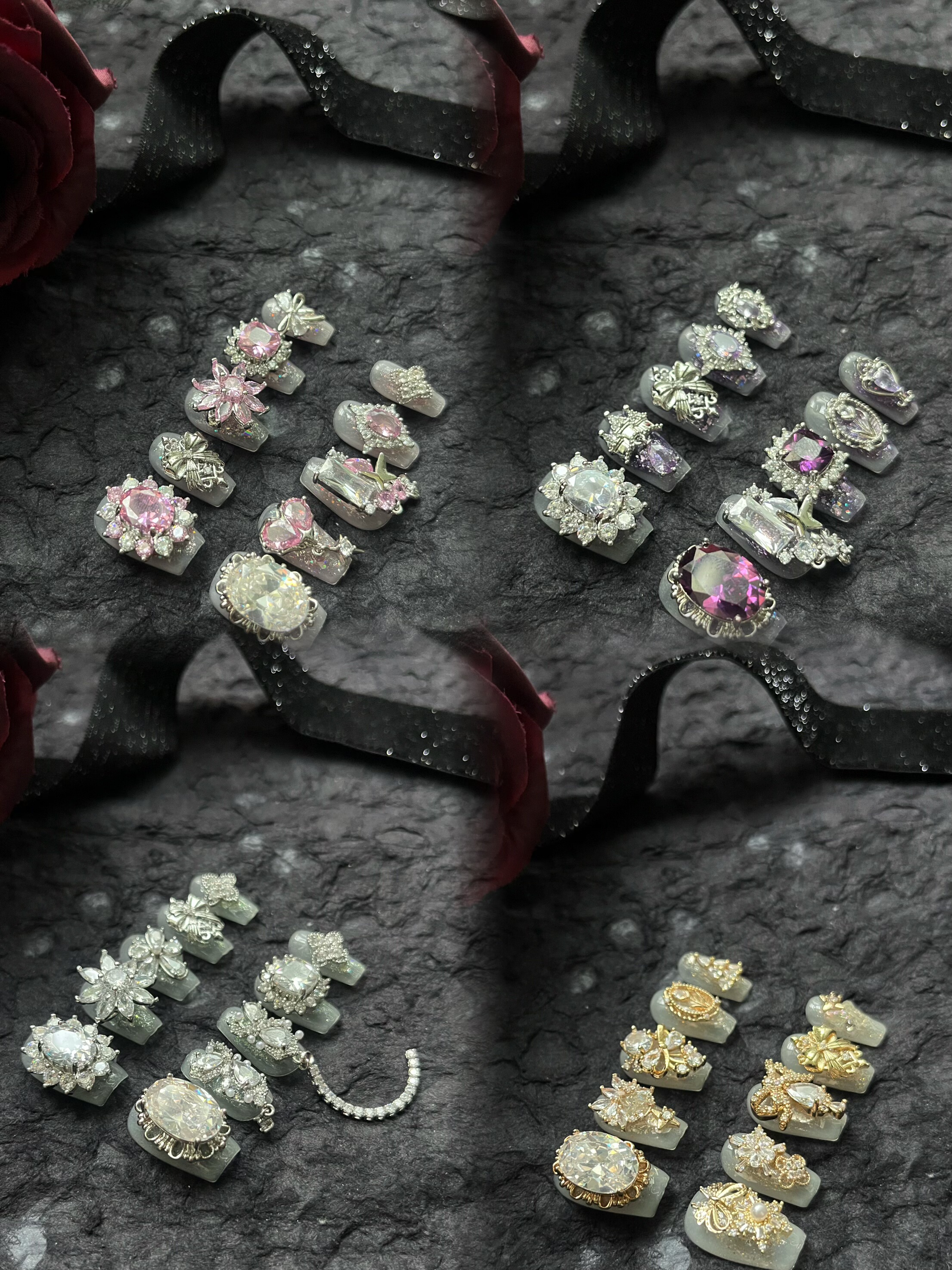 【奢华短梯】满锆纯手工穿戴甲冰晶短梯美甲贴片可拆卸,彩妆/香水/美妆工具,穿戴甲/甲片,淘宝优惠券,粉丝福利购,淘宝优惠卷