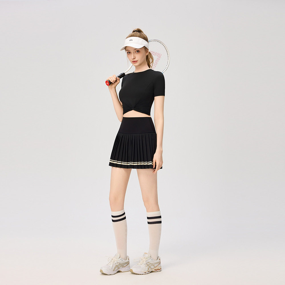 纯色短袖速干上衣露腰运动休闲高尔夫运动网球服瑜伽跑步舞蹈短裙,户外/登山/野营/旅行用品,速干T恤,淘宝优惠券,粉丝福利购,淘宝优惠卷