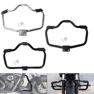 适用哈雷配件XL883 1200 X48 V72改装通用保险杠 保护杠 加厚带胶