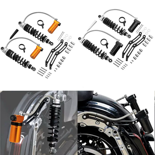 哈雷路王大道公路ST双灯滑翔改装 后减震氮气避震小金瓶黑瓶14