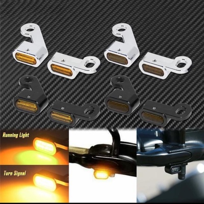 适用哈雷883改装x48 LED迷你转向灯软尾肥仔继承者路威街霸突破者