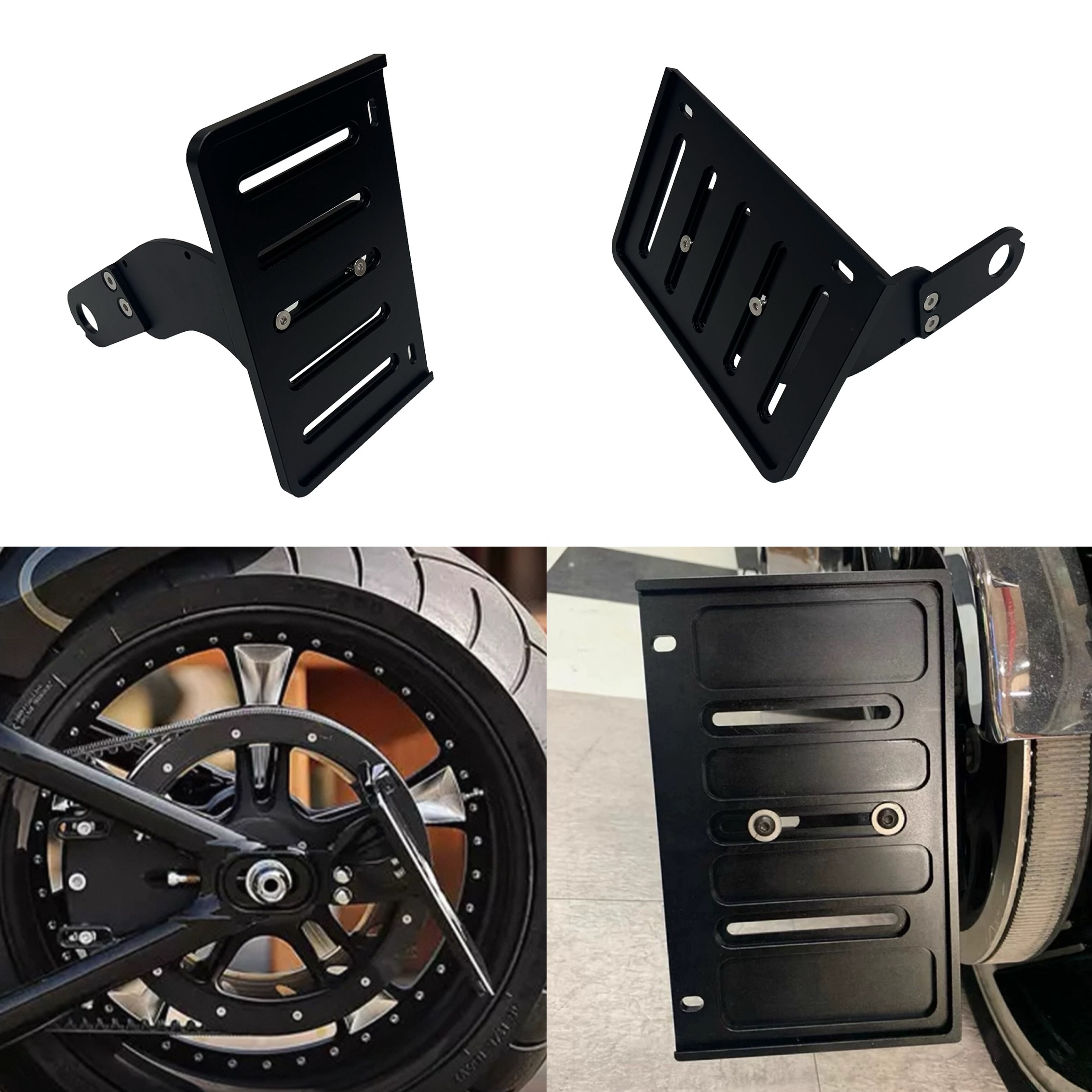 适用哈雷软尾肥仔突破继承者豪雅司令改装牌照架侧移后牌架00-17