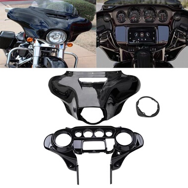 适用于CVO哈雷大滑翔街道滑翔改装配件大灯头ABS外壳 猪头罩14-23