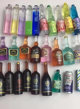 新品迷你diy树脂小瓶子饰品配件 儿童玩具屋过家家玩具小摆件