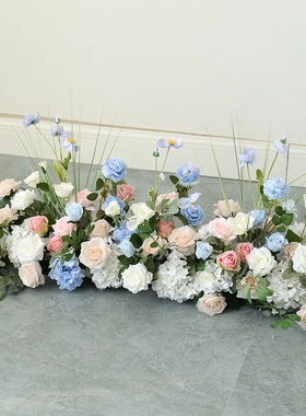 清新婚礼迎宾花艺布置婚庆宴会路引餐桌花排摆件服装橱窗道具花卉