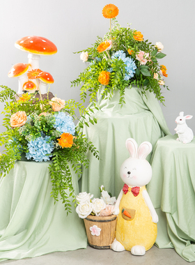 仿真花婚礼布置周岁交车仪式假花路引花橱窗摆件台花装饰场景花卉