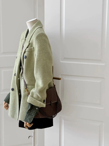 Костюм, демисезонное короткое шерстяное пальто, городской стиль