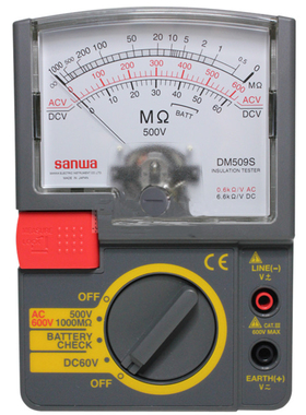 三和DM509S DM1009S指针式绝缘电阻测试仪 模拟兆欧表 DC500V