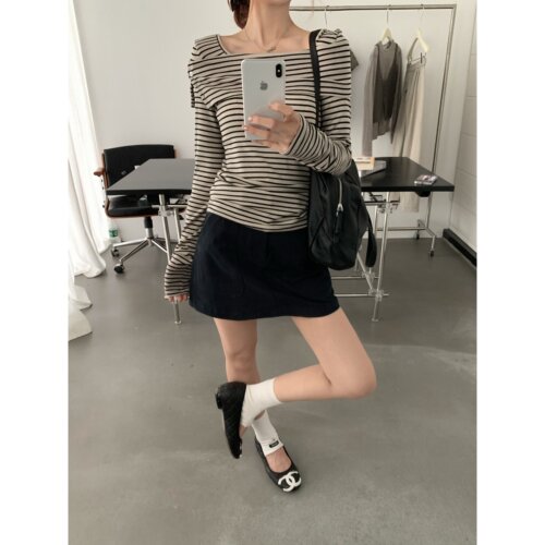 韩系高腰防走光显瘦短裙