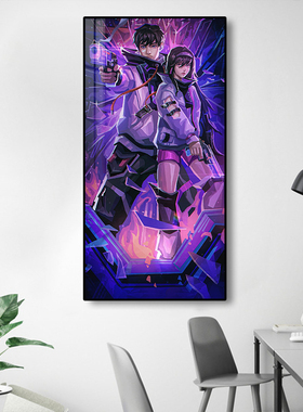 无畏契约led灯发光挂画网吧网咖瓦罗兰特装饰画电竞酒店房间壁画