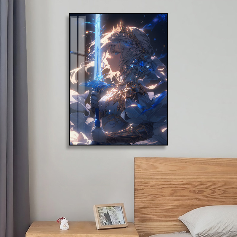 saber阿尔托莉雅命运之夜Fate装饰画客厅led灯发光挂画卧室壁画