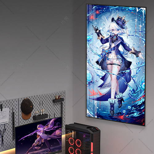 原神led灯玄关装饰画二次元动漫卧室发光挂画网吧电竞房壁画海报