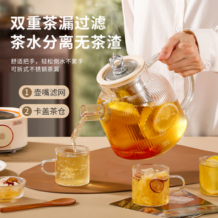 高硼硅大容量玻璃材质耐高温玻璃壶花茶煮茶器盖子内胆玻璃体配件