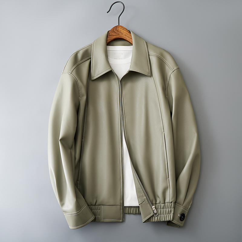 2025春款休闲韩版明辑线男士外套仿皮衣夹克F612*P195控328，男装夹克，电商D221(原钱塘6000)