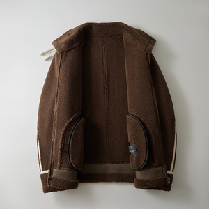 2025新款皮毛一体机车服外套韩版保暖拼接男士夹克F525*P265控399图片