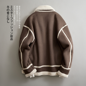 2025新款皮毛一体机车服外套韩版仿麂皮绒男士夹克F522*P245控399图片