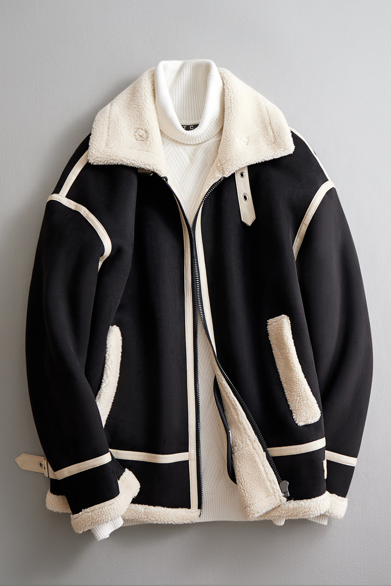 2025新款皮毛一体机车服外套韩版仿麂皮绒男士夹克F522*P245控399,男装夹克,电商D221(原钱塘6000)