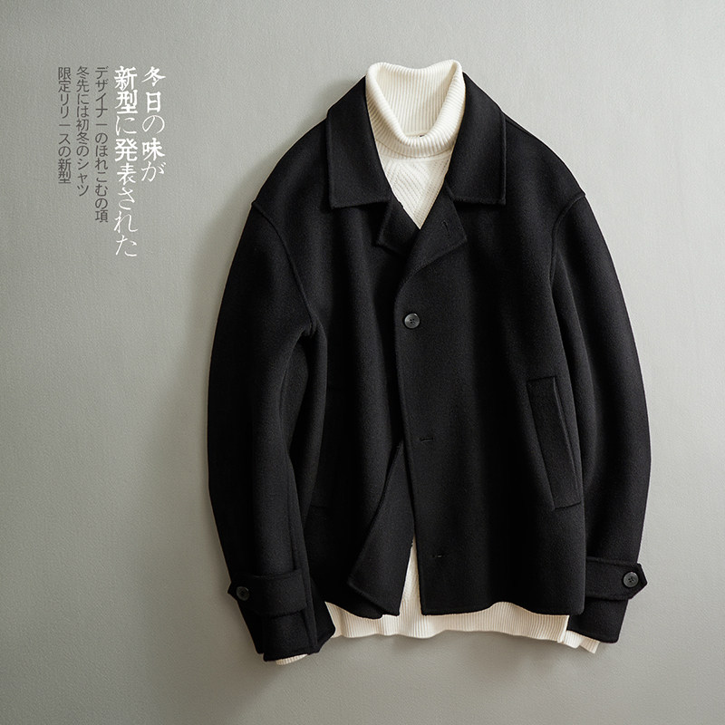 双面毛呢短款夹克韩版羊毛男士休闲外套F1826*P325控558图片