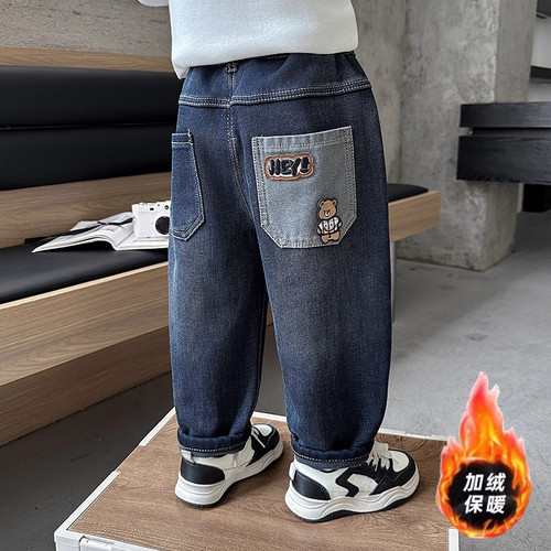 英国DHWA男童加绒裤子秋冬款