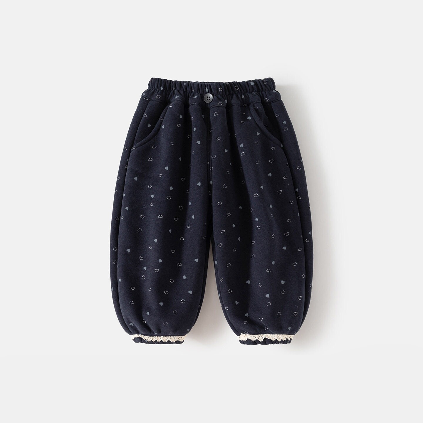 英国DHWA女童裤子春秋款新款宝宝加绒加厚休闲裤春装儿童保暖卫裤