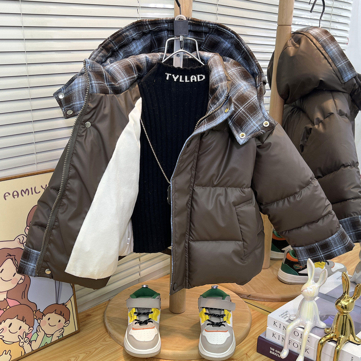 英国DHWA男童冬季棉衣儿童加厚羽绒棉服潮帅宝宝冬装加绒棉袄上衣