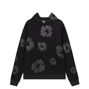 美式DENIM TEARS木棉花发泡男女ins高街连帽卫衣