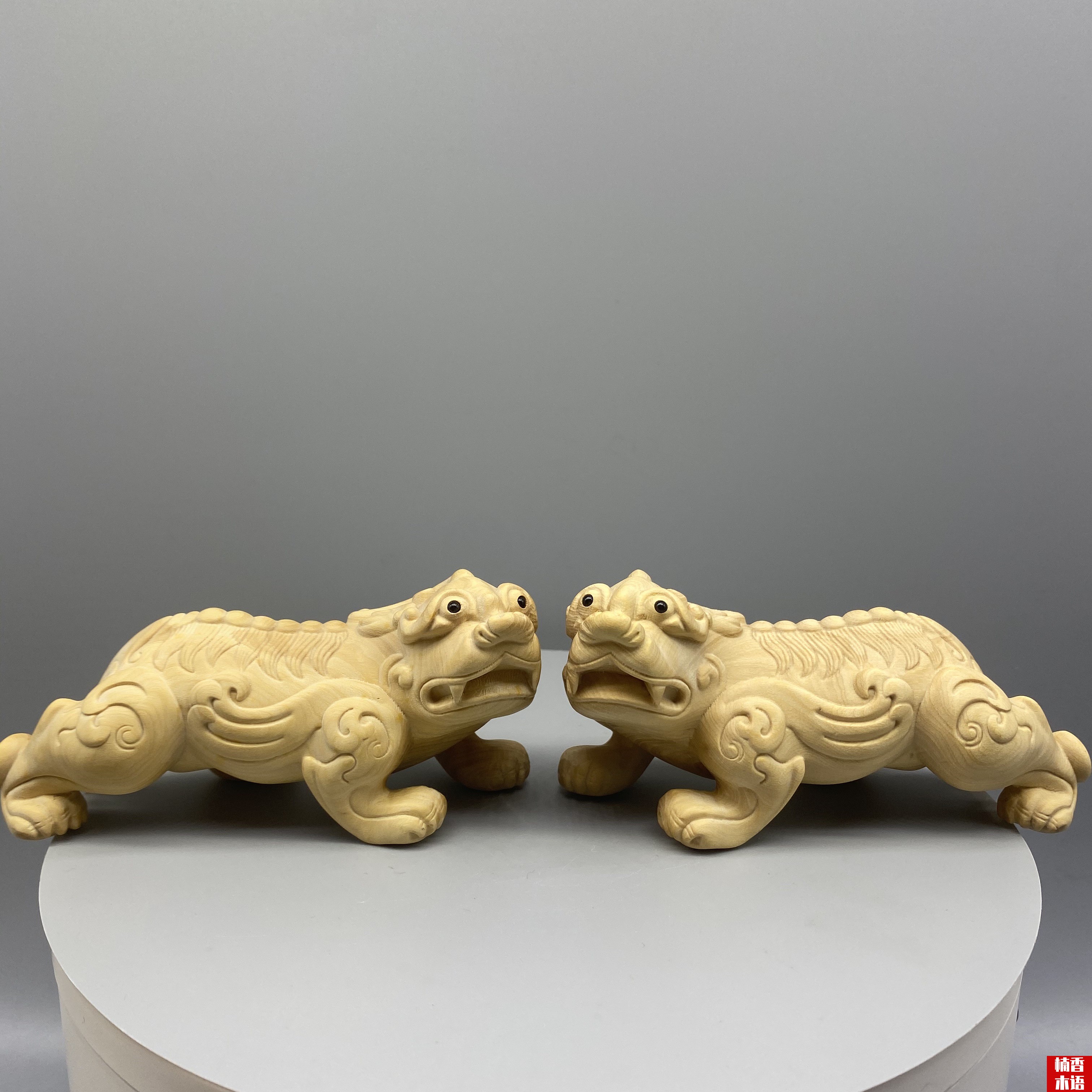 小叶黄杨木雕刻貔貅实木动物手把件家居玄关汽车装饰摆件
