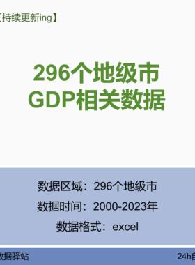 296个地级市GDP相关数据
