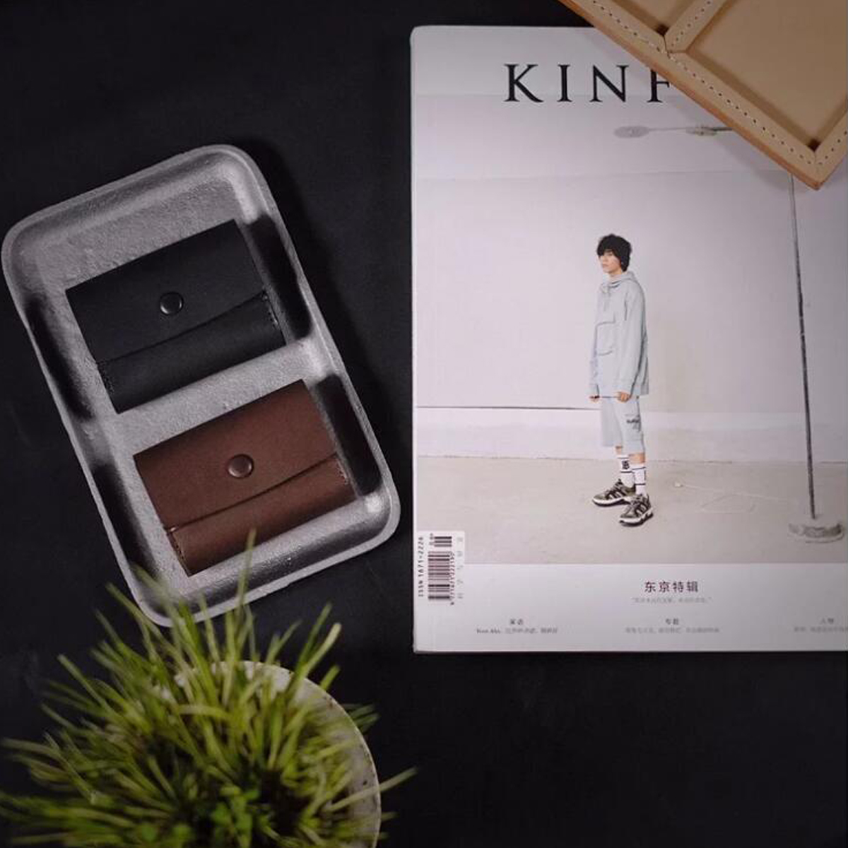 电池SD卡胶卷真皮保护袋