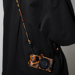 cam-in马毛皮GR3 GR3X细绳真皮相机背带快拆理光GR4黑卡G7X肩带