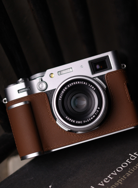 cam-in 富士x100vi相机swift真皮套银色手柄铝合金黑色底座保护套