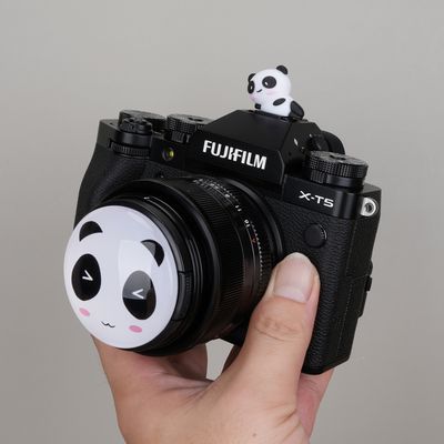 熊猫镜头盖热靴可爱卡通创意白色