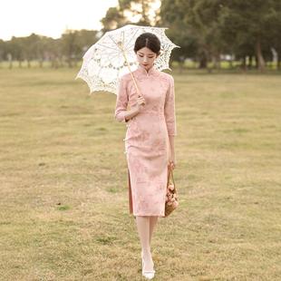 宝宝周岁宴妈妈礼服春秋新中式国风满月宝妈衣服女小个子订婚穿搭