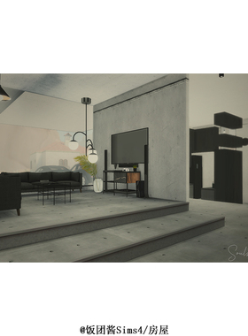 模拟人生4房屋14丨有CC房屋丨黑色低沉丨40x30房子含家具建材mod