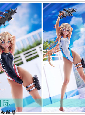 正版AMAKUNI HJ ARMS NOTE 游泳部的后辈 红蓝色条纹泳装手办