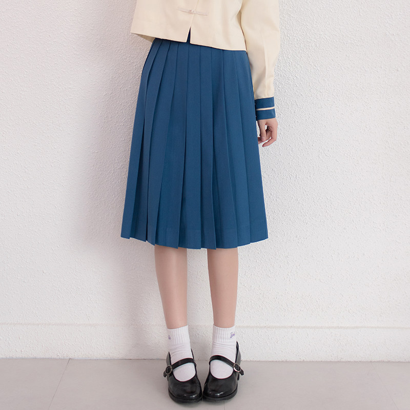 【梗豆物语】jk制服白鹿青岩套装琉璃色长中短学院风正统制服裙