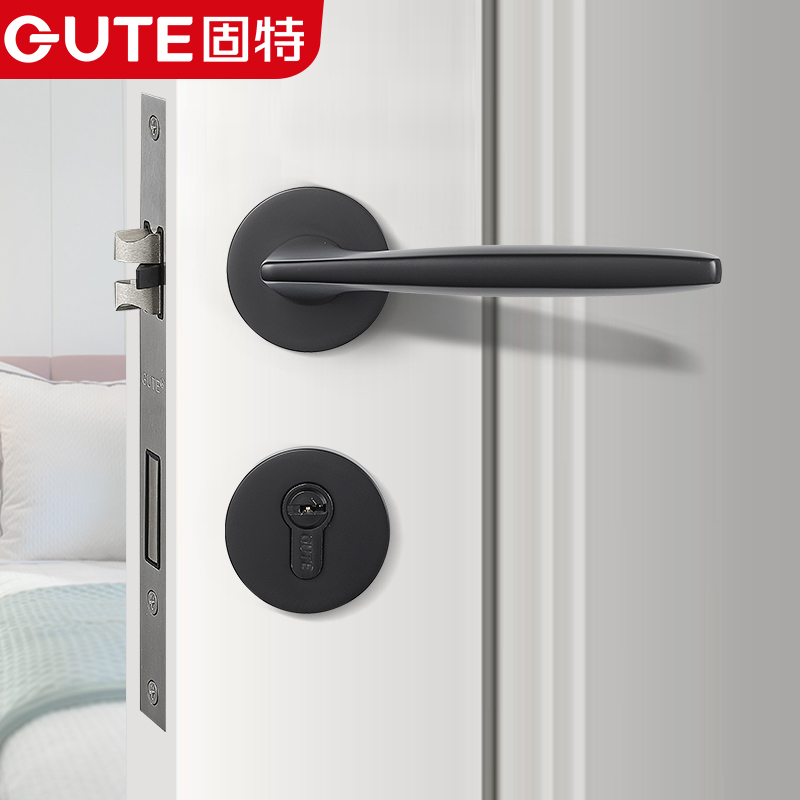 固特门锁室内家用静音黑色分体