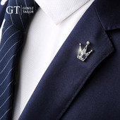 高档气质百搭西装 GT绅诚 复古胸针皇冠男ins潮个性 配饰胸花别针