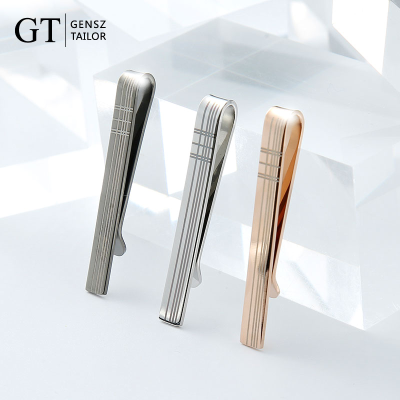 gt绅诚潮流城市简约款格纹领带夹