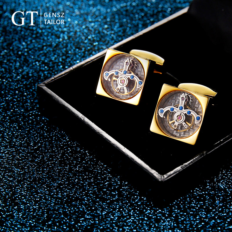 GT绅诚 方形金色机芯袖扣袖口 法式衬衫袖钉 黑色银色礼盒装|msdalam kategori Aksesori/Belt kulit/Hat/Muffler, cufflink - dari Buy2taobao.com untuk memberikan perkhidmatan ejen Taobao profesional membeli